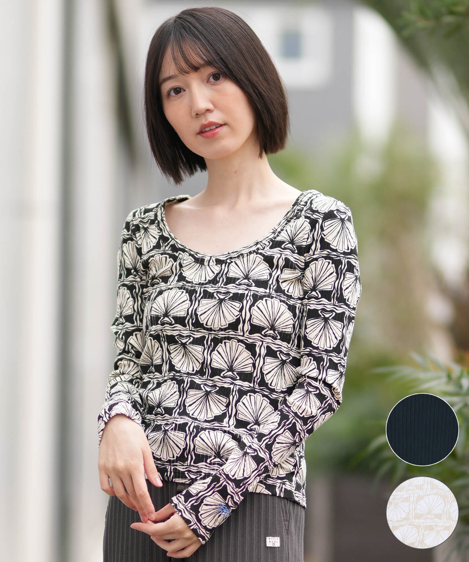 BILLABONG ビラボン 長袖 Tシャツ ロンT レディース リブ素材 BG013053