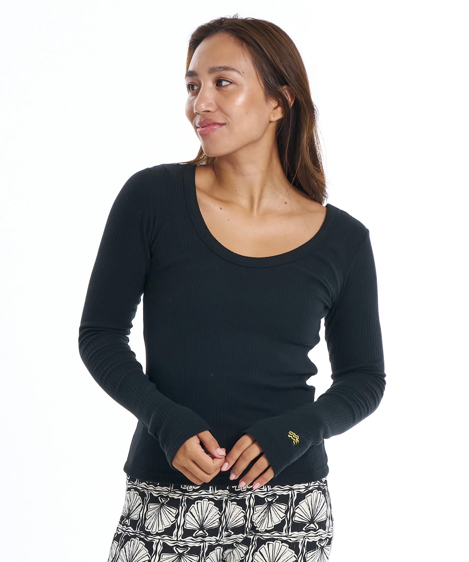 BILLABONG ビラボン 長袖 Tシャツ ロンT レディース リブ素材 BG013053