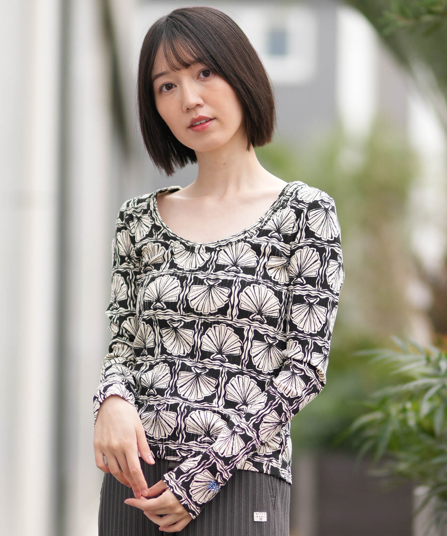 BILLABONG ビラボン 長袖 Tシャツ ロンT レディース リブ素材 BG013053