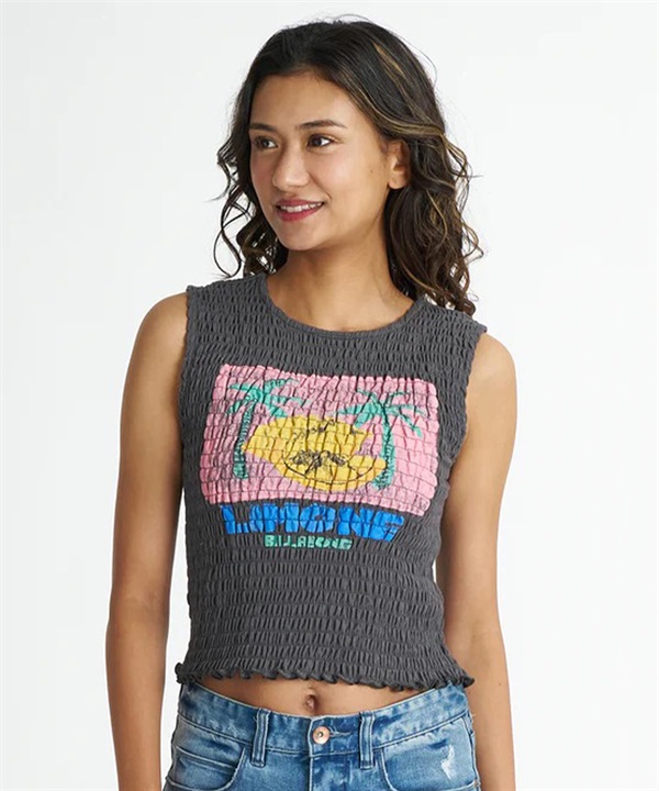 BILLABONG ビラボン タンクトップ レディース クロップド丈 ショート丈 SHIRRING BABY FIT TANK BG01C361