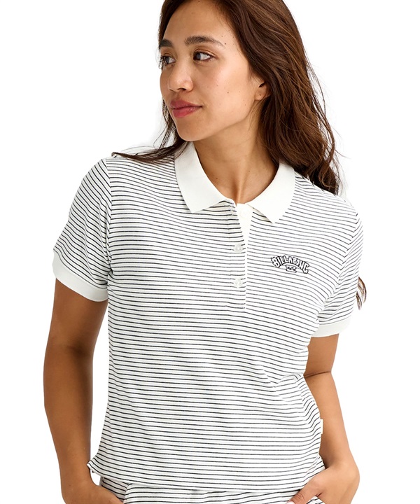 BILLABONG ビラボン 半袖 シャツ レディース ロゴ STRIPED RIB POLO SHIRT BG013301