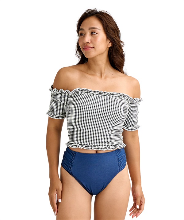 BILLABONG ビラボン 水着 ビキニ レディース オフショルダー ギンガムチェック UTILITY CHECK TEE BG013807