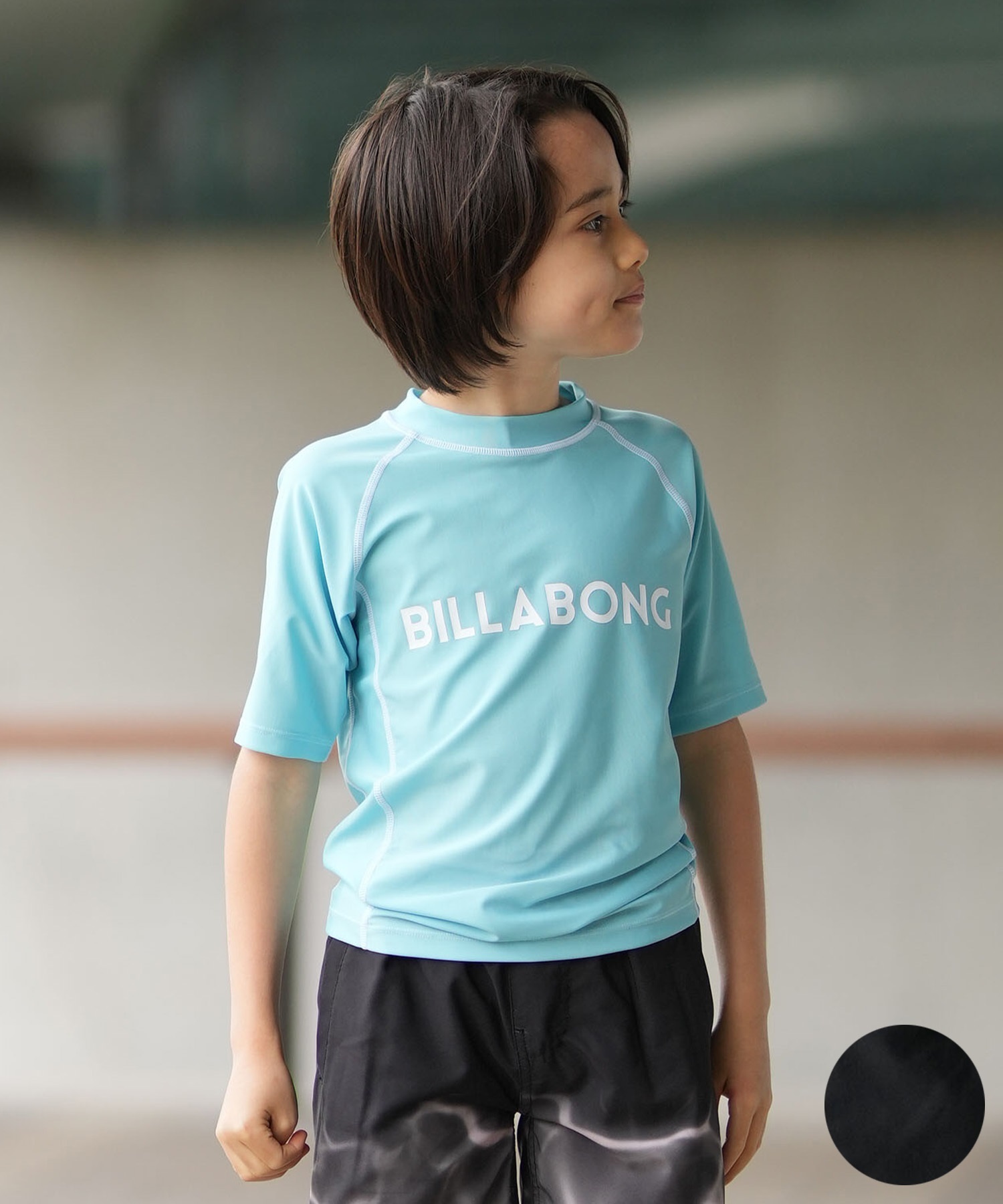 BILLABONG ビラボン 水着 ラッシュガード 半袖 Tシャツ キッズ ジュニア 子供 BOYS RASHGUARD LOGO S S BG015850(BLU-130cm)