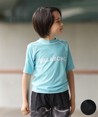 BILLABONG ビラボン 水着 ラッシュガード 半袖 Tシャツ キッズ ジュニア 子供 BOYS RASHGUARD LOGO S S BG015850(BLU-130cm)