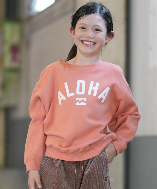 BILLABONG ビラボン トレーナー スウェット キッズ 子供 裏毛 GIRLS MONO ALOHA CREW BG016030