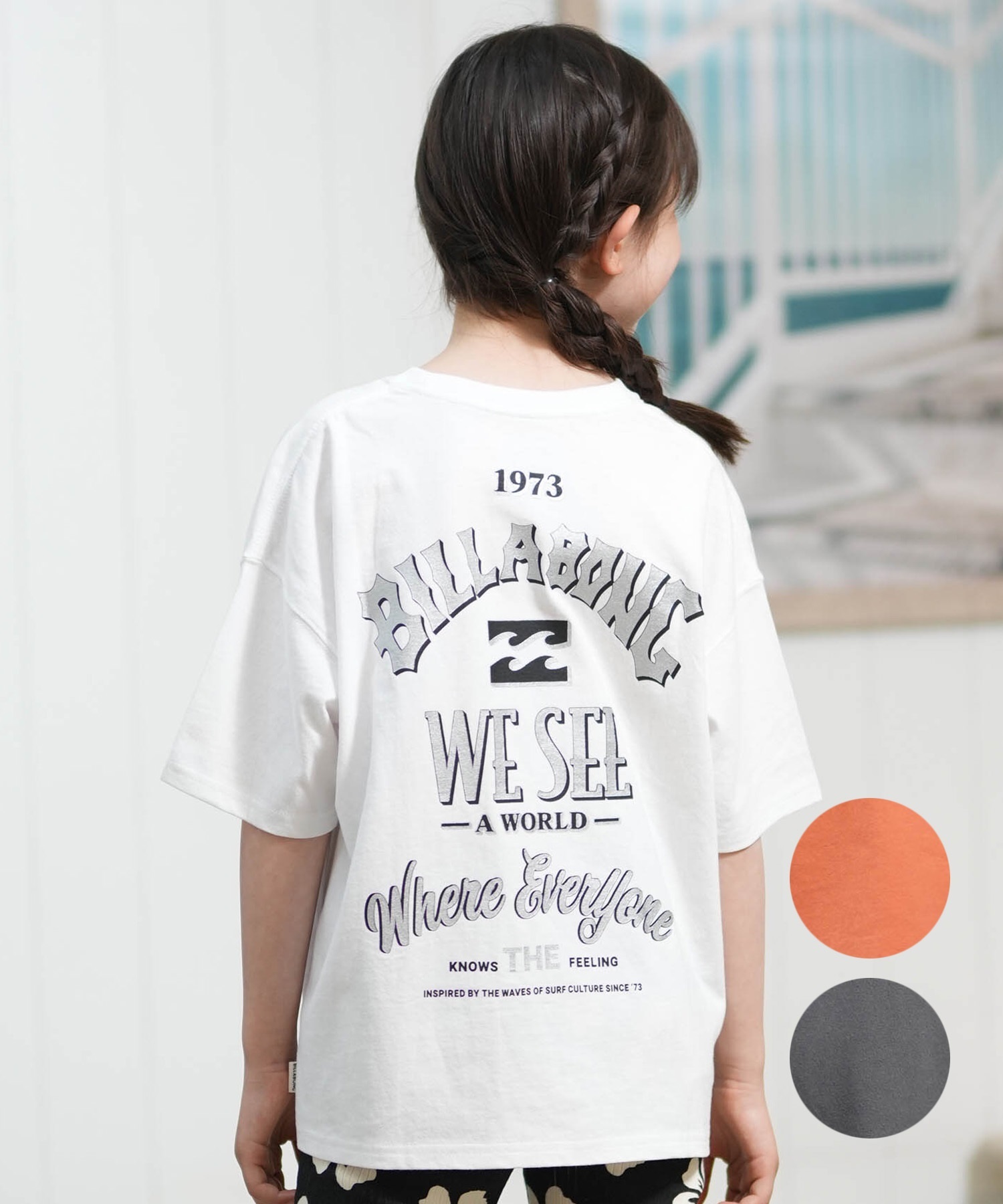 BILLABONG ビラボン 半袖 Tシャツ キッズ ジュニア 子供 バックプリント MESSAGE ARCH BG015251(OFB-130cm)