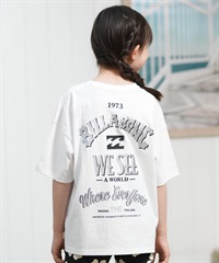 BILLABONG ビラボン 半袖 Tシャツ キッズ ジュニア 子供 バックプリント MESSAGE ARCH BG015251(WHT-130cm)