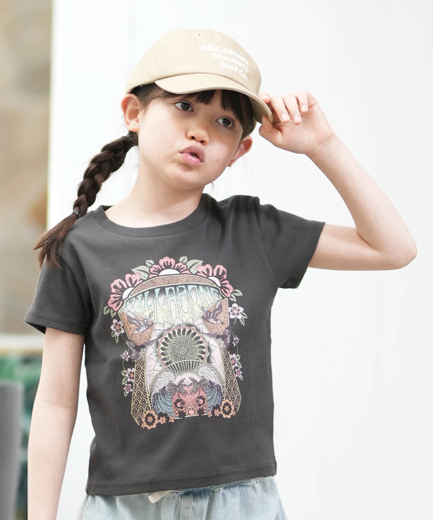 BILLABONG ビラボン 半袖 Tシャツ キッズ ジュニア 子供 クルーネック GRAPHIC BG015252(OFB-130cm)