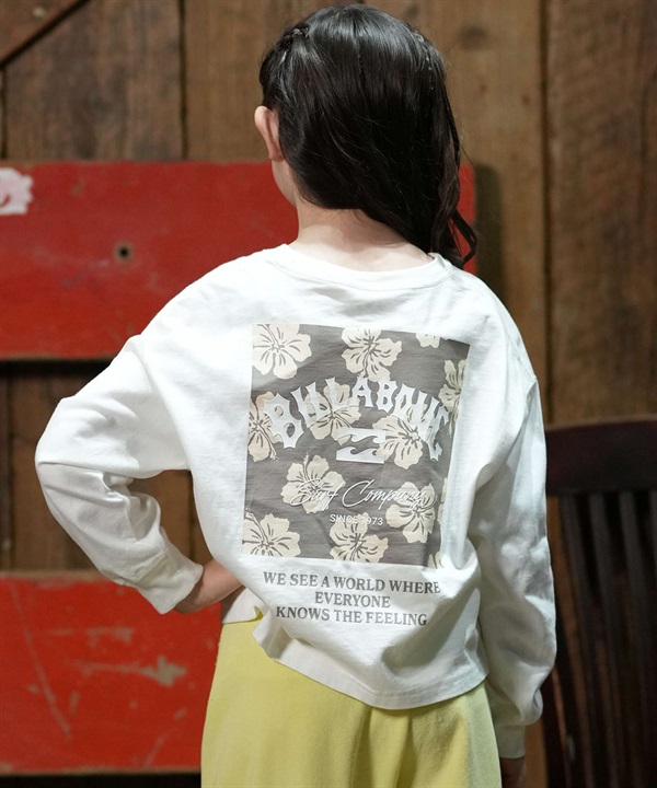BILLABONG ビラボン 長袖 Tシャツ ロンT キッズ 子供 バックプリント GIRL LOOSE CROPPED LS TEE BG016072