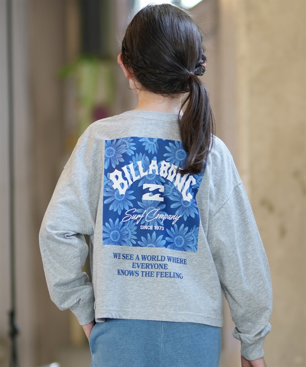 BILLABONG ビラボン 長袖 Tシャツ ロンT キッズ 子供 バックプリント GIRL LOOSE CROPPED LS TEE BG016072