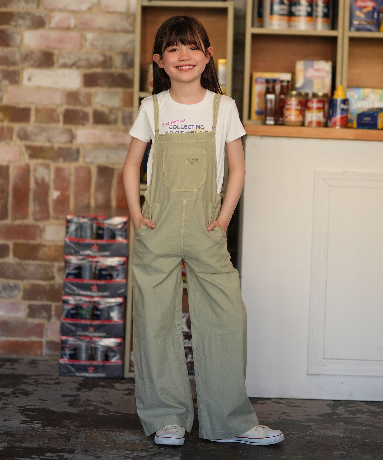 BILLABONG ビラボン オールインワン オーバーオール キッズ ジュニア 子供 女の子 WOVEN SALOPETTE BG015751(KHA-130cm)