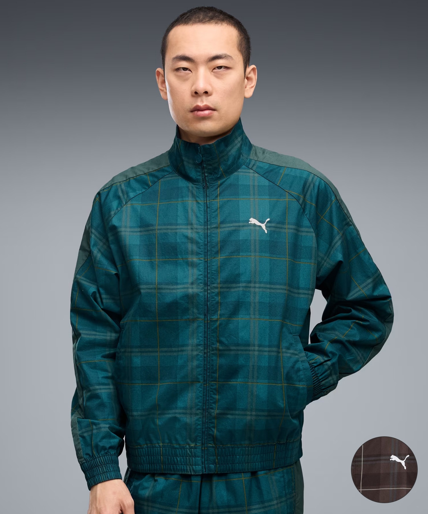 PUMA プーマ ジャージ トラックジャケット メンズ チェック柄 T7