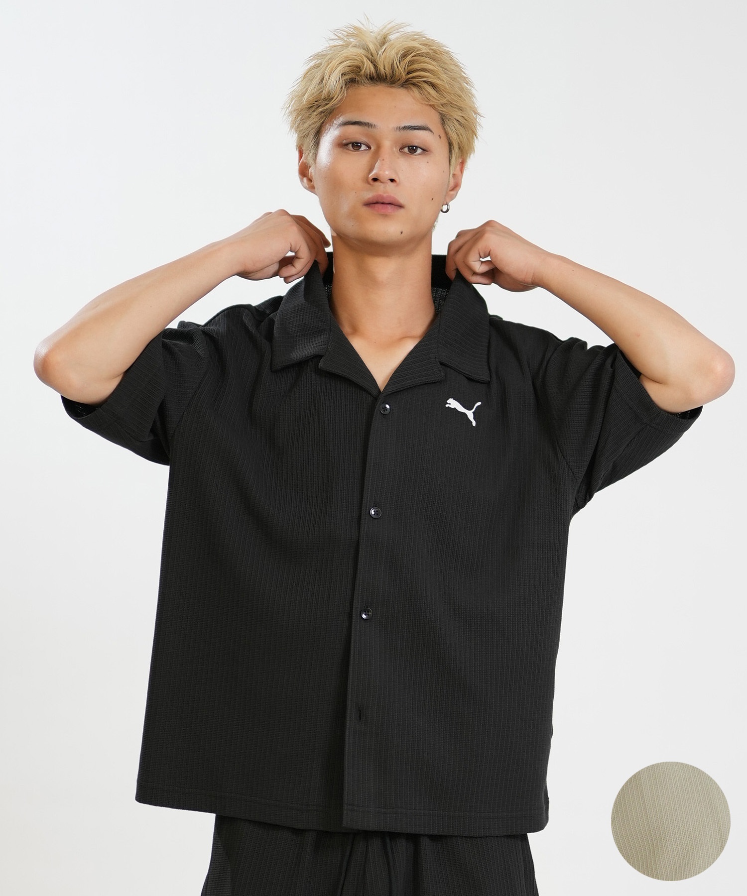 セレッソPUMAウォーマー上下M黒 YANMAR PUMA プーマ 半袖 Tシャツ メンズ WARDROBE ESS ワッフルシャツ 636809