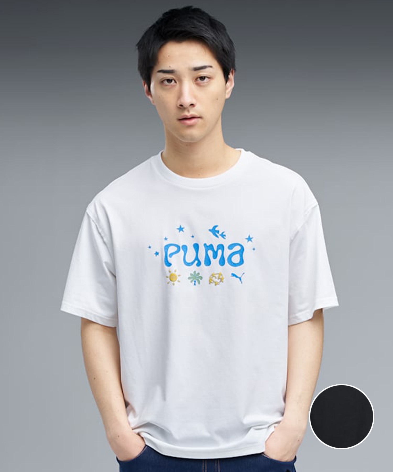 PUMA プーマ 半袖 Tシャツ メンズ ロゴ MOODS SS TEE GRAPHIC Tシャツ