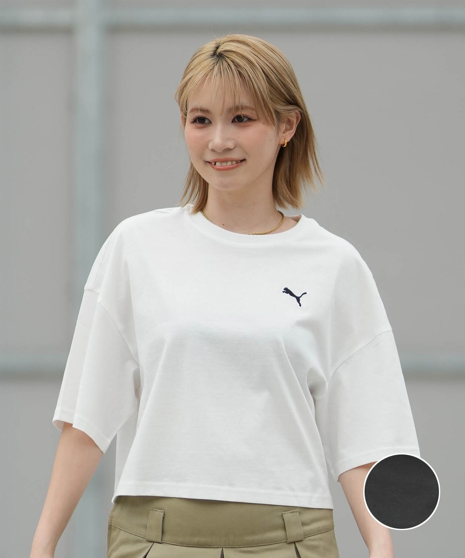 PUMA プーマ 半袖 Tシャツ レディース クロップド丈 ショート丈