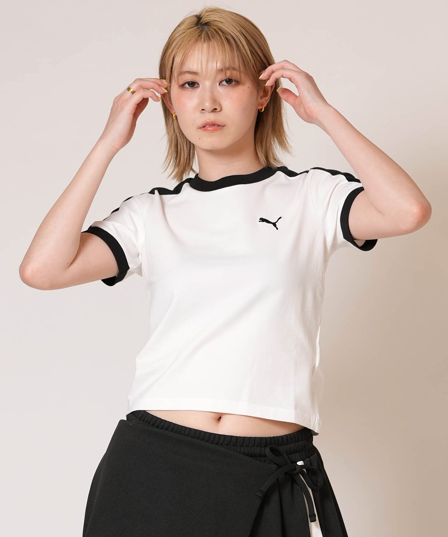 PUMA プーマ 半袖 Tシャツ レディース ショート丈 T7 スリム 633952