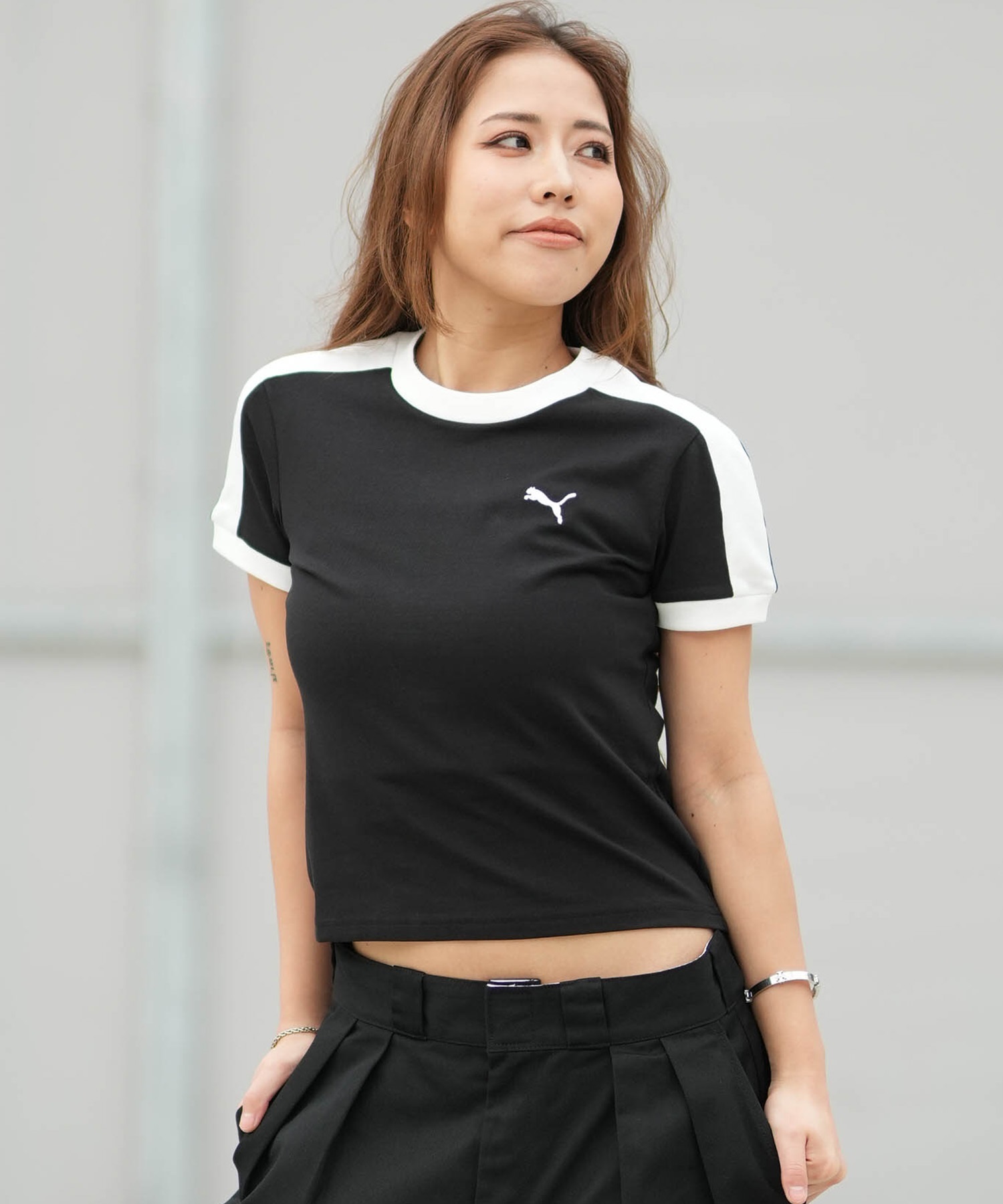 PUMA プーマ 半袖 Tシャツ レディース ショート丈 T7 スリム 633952