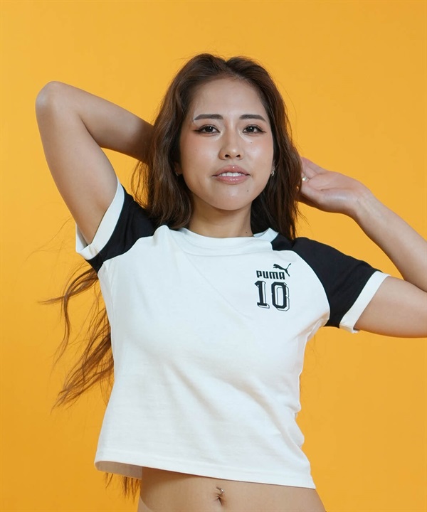 PUMA プーマ 半袖 Tシャツ レディース クロップド丈 ショート丈 FUTURE.PUMA.ARCHIVE スリムショートTシャツ 636790