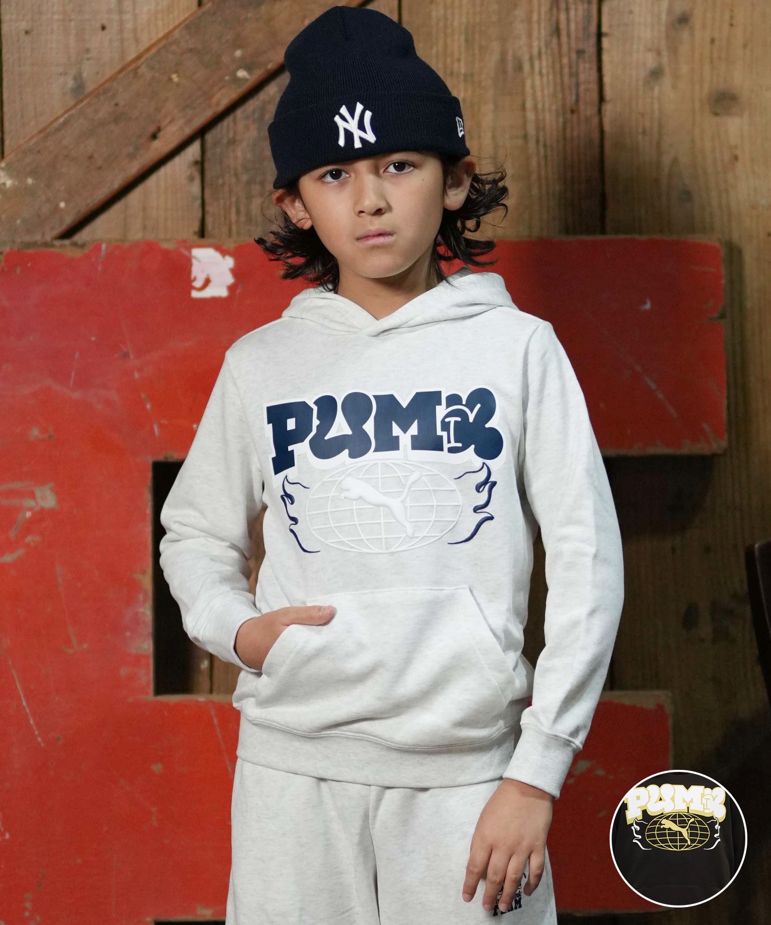 PUMA プーマ プルオーバー パーカー フーディー キッズ 子供 MID90S HD