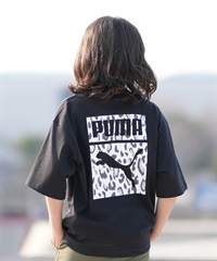 PUMA プーマ 半袖 Tシャツ キッズ ジュニア 子供 バックプリント AOP