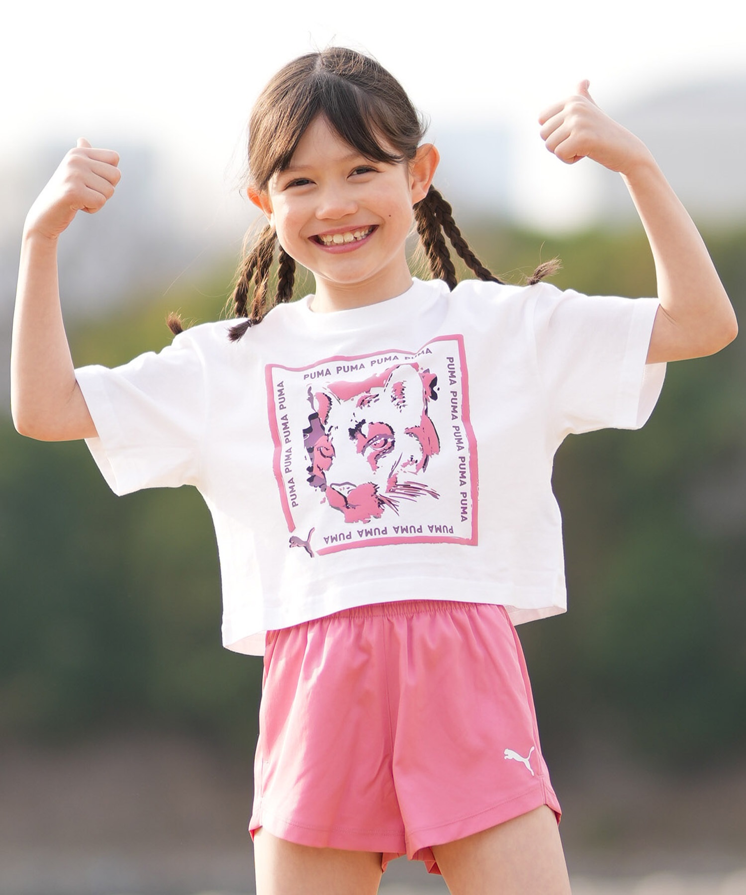 PUMA プーマ 半袖 Tシャツ キッズ ジュニア 子供 GRAPHIC キャット