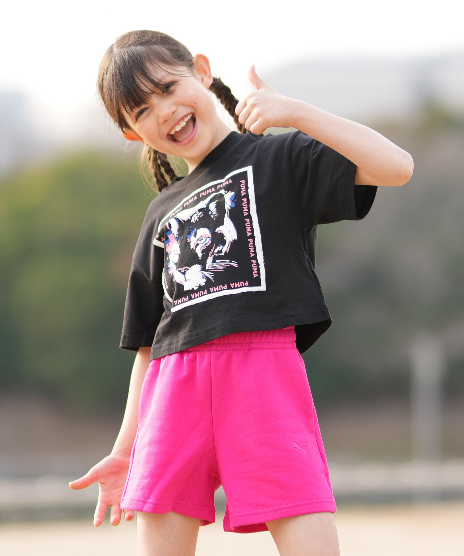 PUMA プーマ 半袖 Tシャツ キッズ ジュニア 子供 GRAPHIC キャット