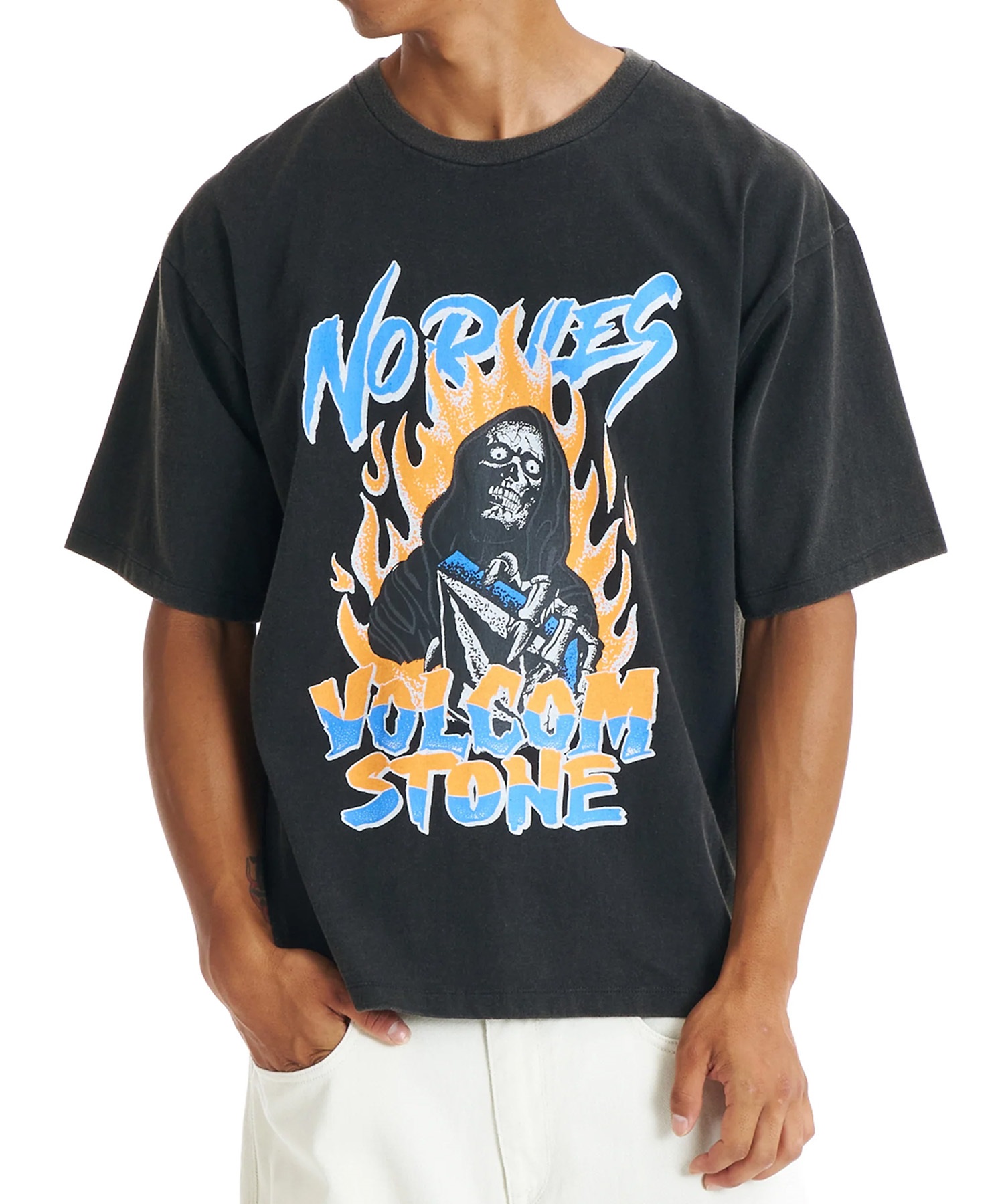 VOLCOM ボルコム 半袖 Tシャツ メンズ BURNING SKULL Tシャツ
