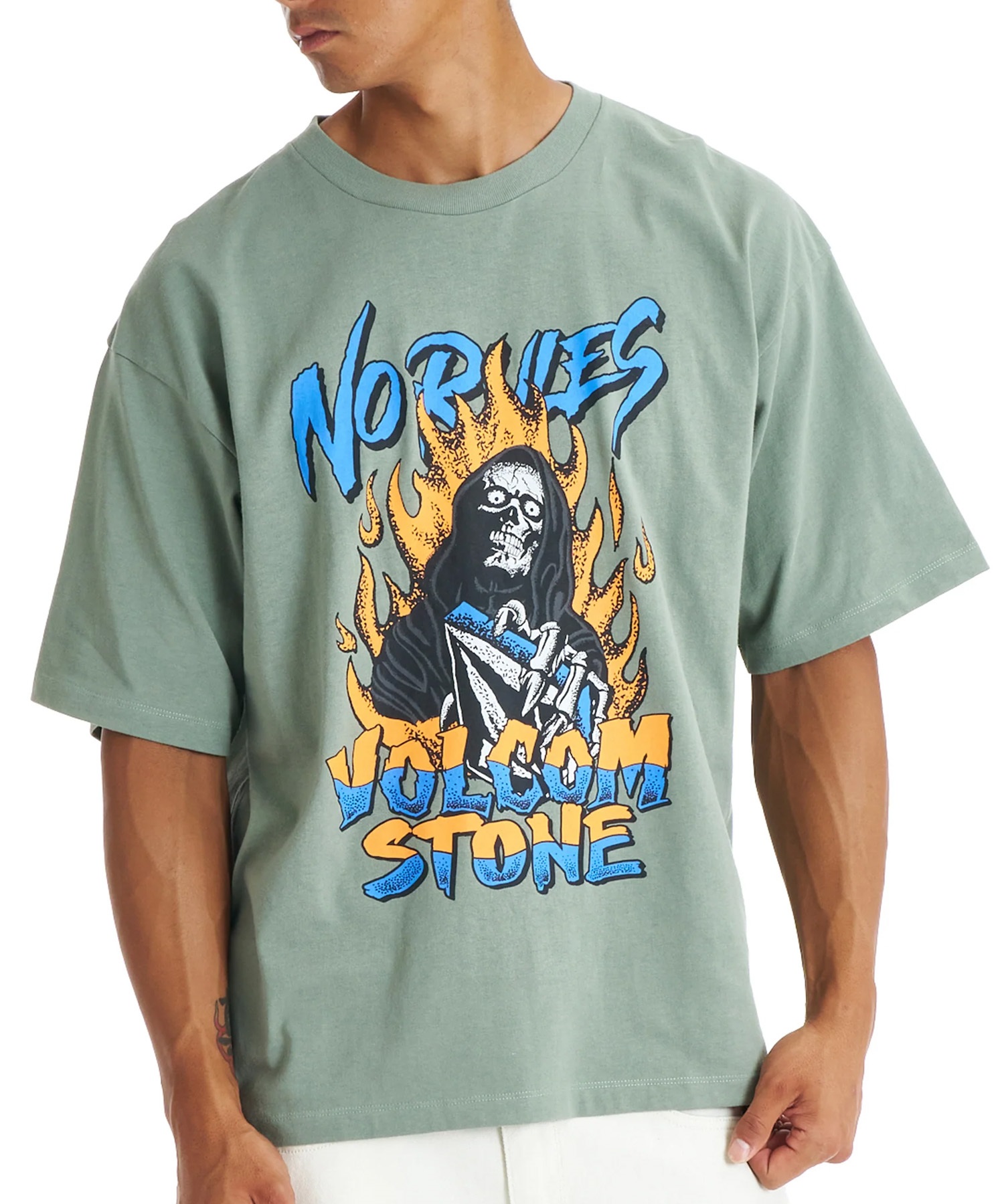 VOLCOM ボルコム 半袖 Tシャツ メンズ BURNING SKULL Tシャツ