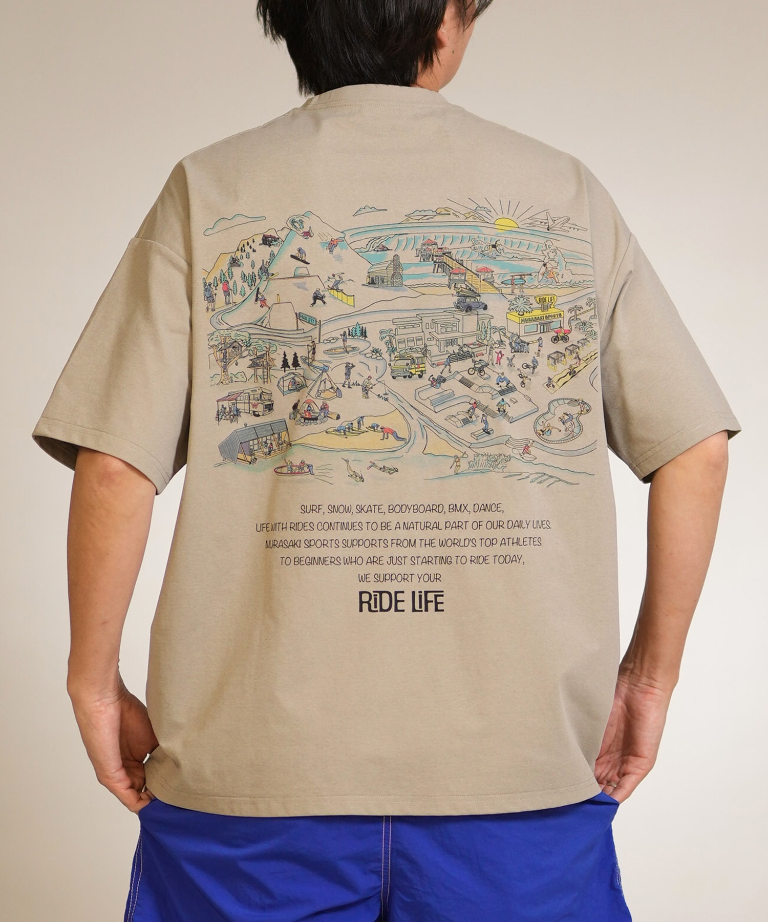 MURASAKI ムラサキ 半袖 Tシャツ メンズ バックプリント MSK PARK TEE