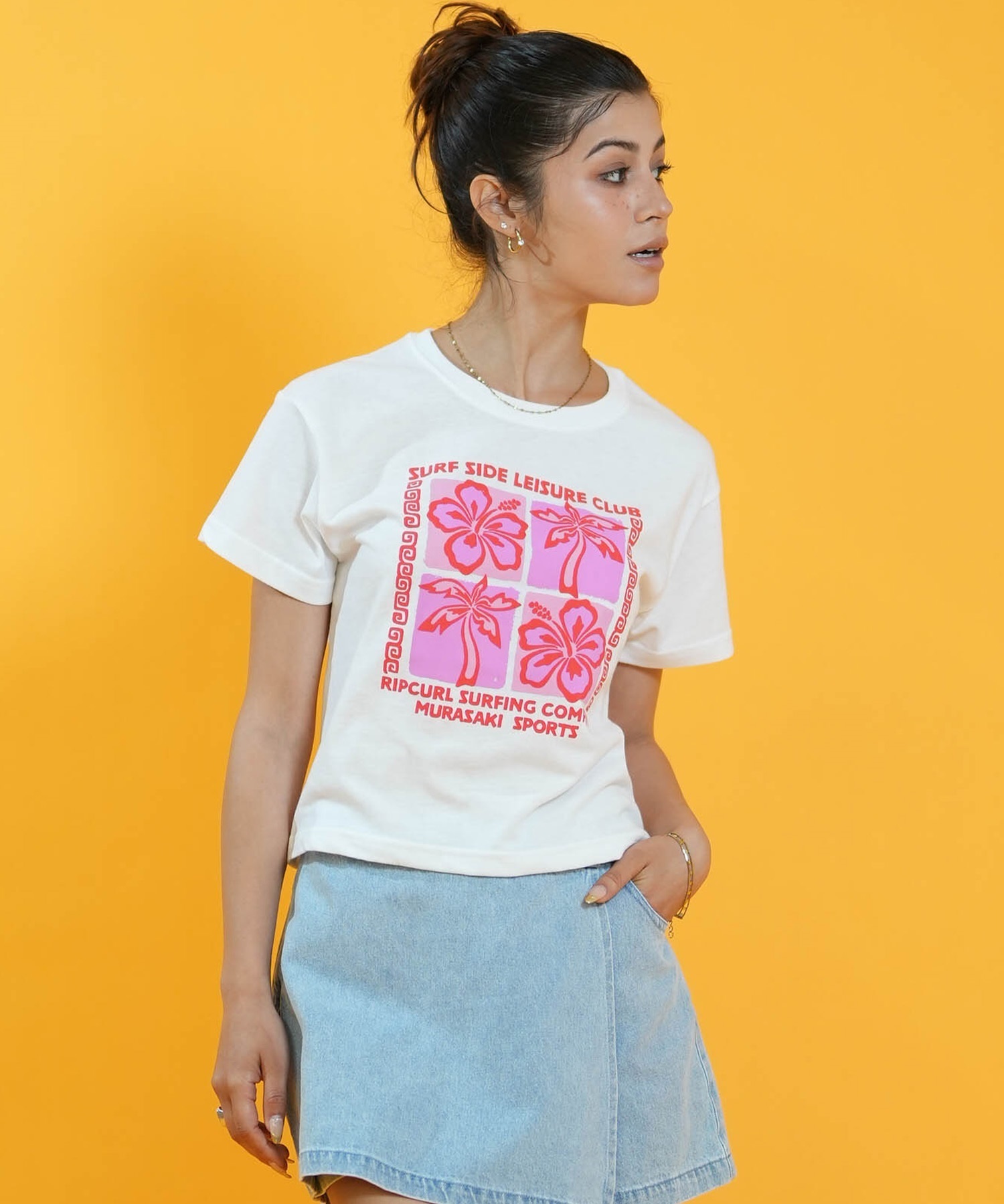 MURASAKI ムラサキ × RIPCURL リップカール 半袖 Tシャツ レディース
