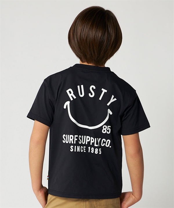 RUSTY ラスティー 水着 ラッシュガード 半袖 Tシャツ キッズ ジュニア 子供 水陸両用 ハンソデUVTシャツ 966455