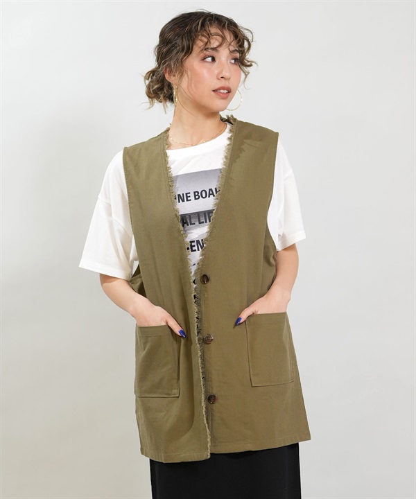 RIKKA FEMME リッカファム ベスト レディース ジレ リネン RF6S-0201