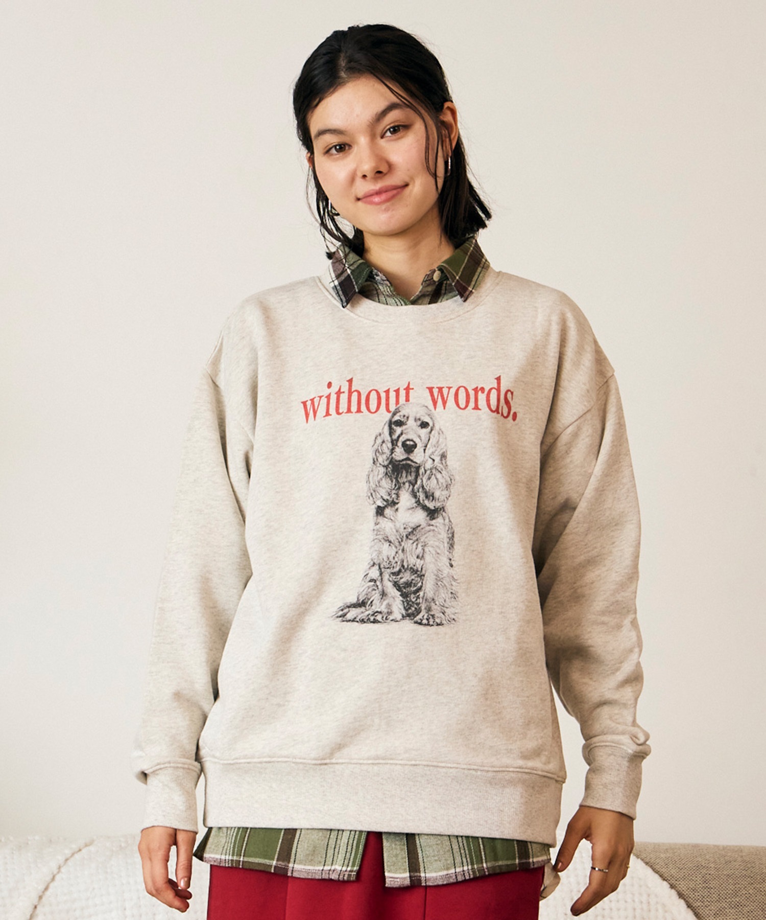 RIKKA FEMME リッカファム トレーナー スウェット レディース 裏毛 ドッググラフィック RF6F-1101(GRY-FREE)