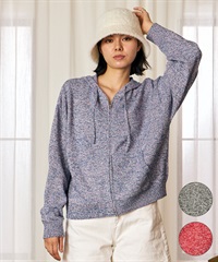 RIKKA FEMME リッカファム ジップアップ パーカー フーディー レディース ネップ柄 RF6F-1203(BLK-FREE)