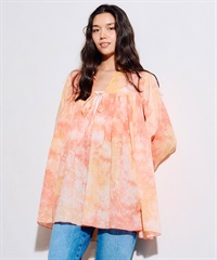 RIKKA FEMME リッカファム ワンピース レディース 長袖 キーネック タイダイ柄 RF6S-1401(ORG-FREE)