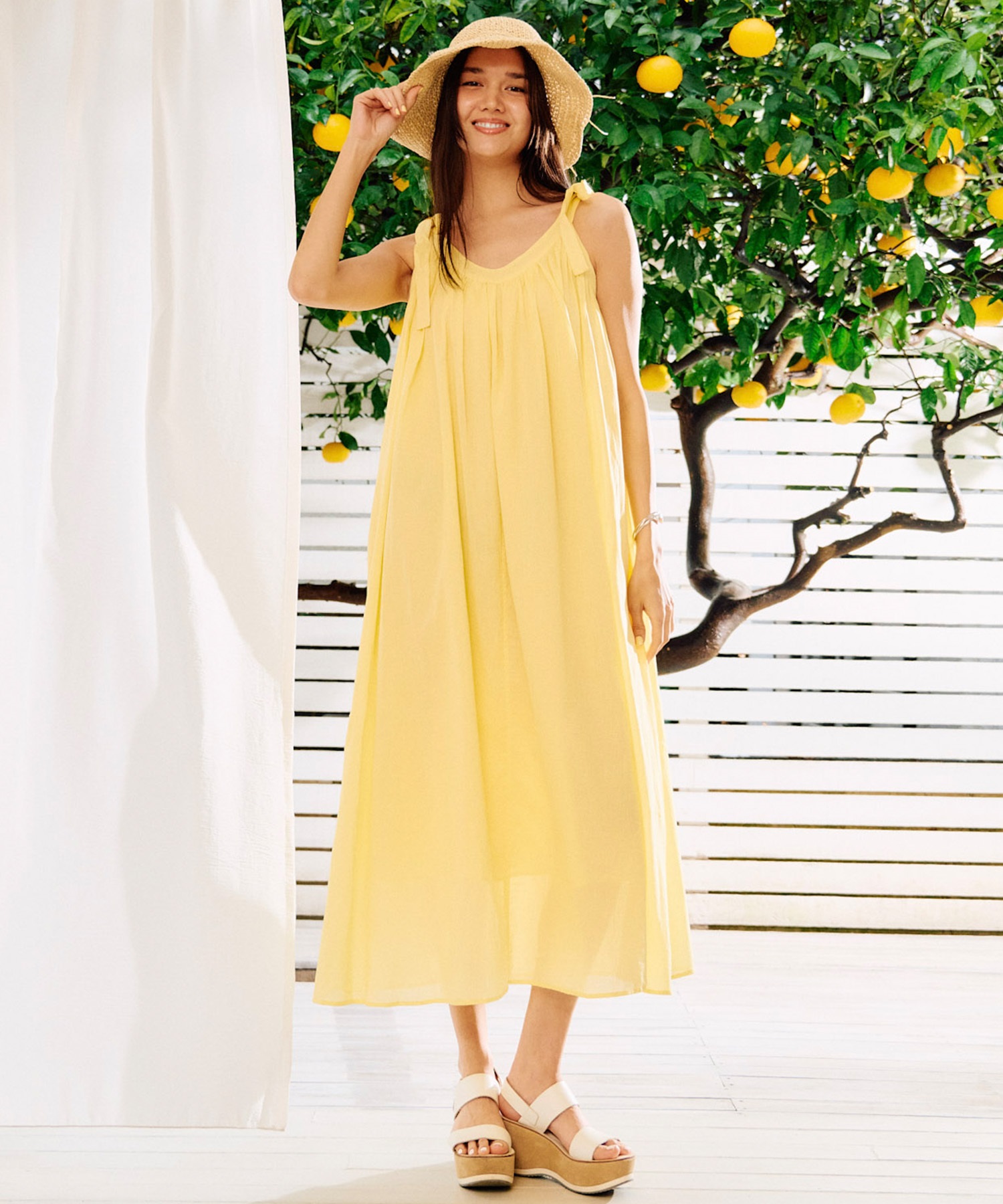 RIKKA FEMME リッカファム ワンピース レディース リボンワンピ ロング丈 RF6S-1402(YEL-FREE)