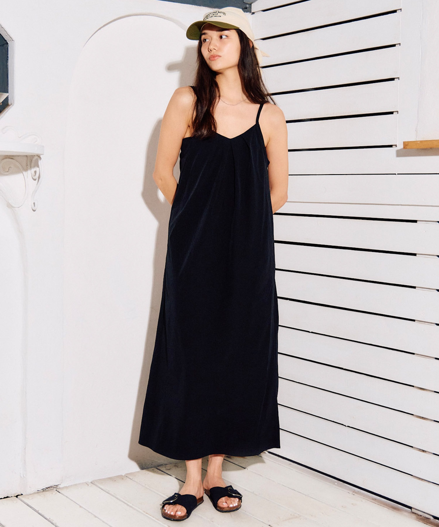 RIKKA FEMME リッカファム ワンピース レディース キャミワンピ マキシ丈 RF6S-1404(BLK-FREE)