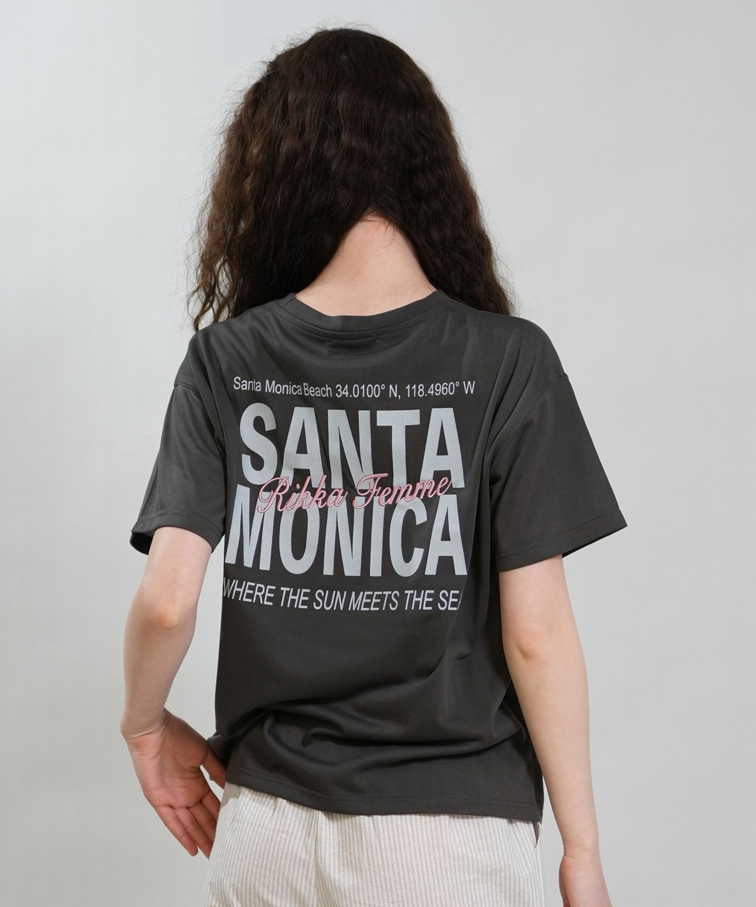 RIKKA FEMME リッカファム 半袖 Tシャツ レディース バックプリント 吸水速乾 UVカット RF6S-2102(CHA-SM)