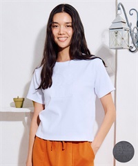 RIKKA FEMME リッカファム 半袖 Tシャツ レディース リブ フロント刺繍 RF6S-2104(WHT-SM)