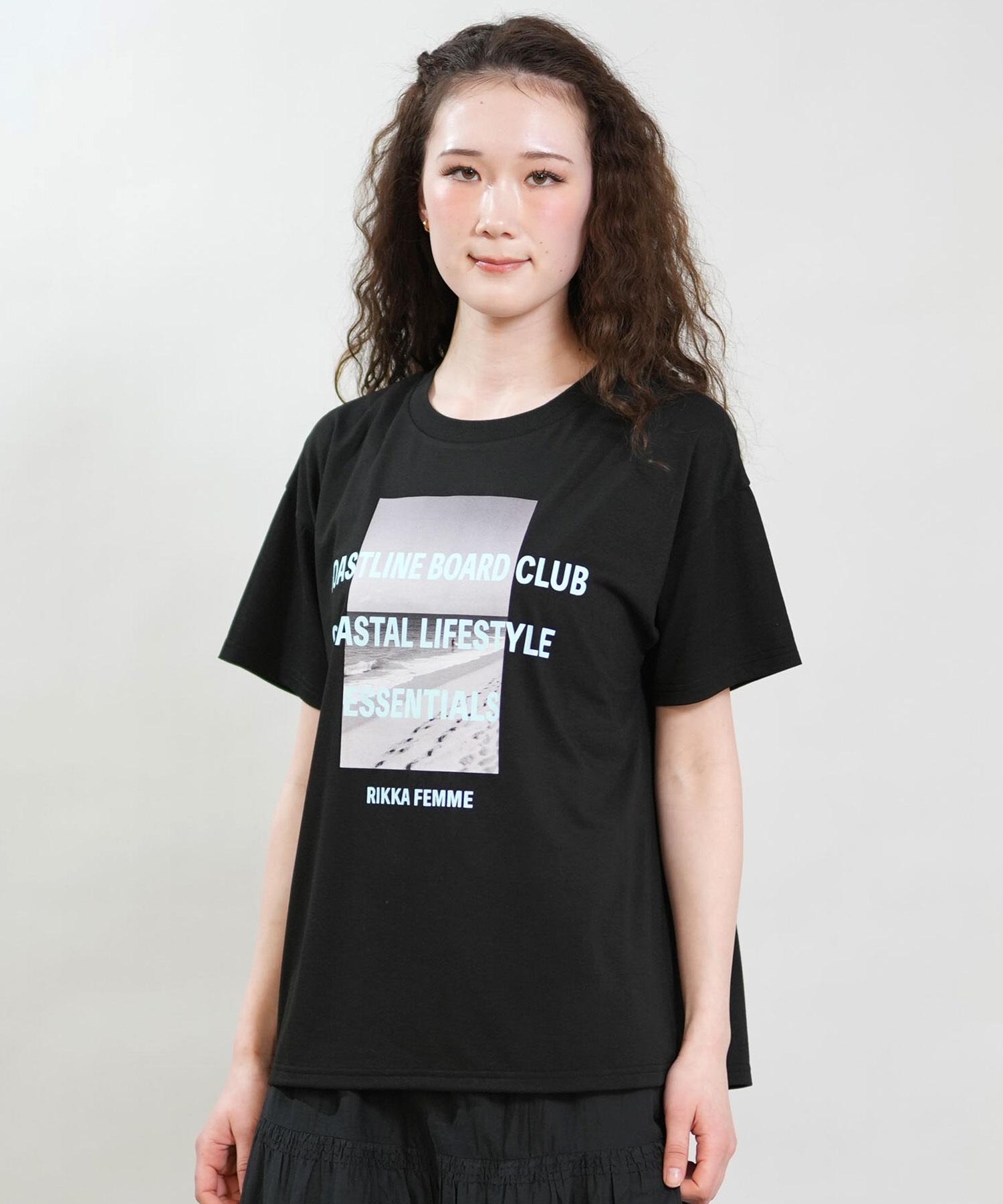RIKKA FEMME リッカファム 半袖 Tシャツ レディース フォトT UVカット 接触冷感 RF6S-2107(BLK-FREE)