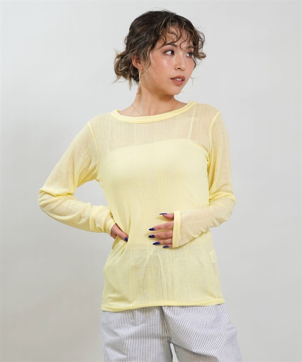 RIKKA FEMME リッカファム 長袖 Tシャツ ロンT レディース シアートップス RF6S-2201