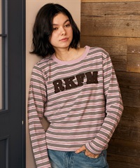 RIKKA FEMME リッカファム 長袖 Tシャツ ロンT レディース ロゴ刺繍 ボーダー柄 RF6F-2204(PUR-SM)