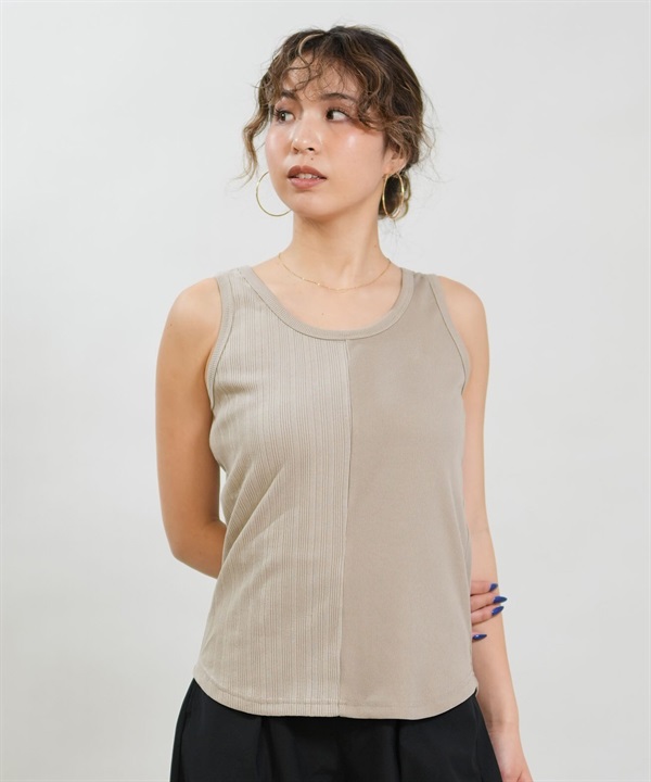 RIKKA FEMME リッカファム タンクトップ レディース リブ 切り替え RF6S-2302