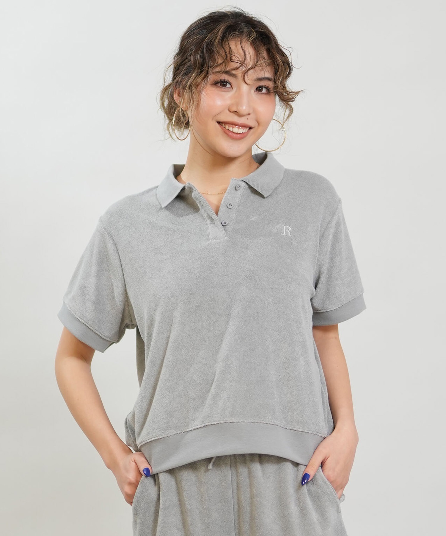 RIKKA FEMME リッカファム 半袖 ポロシャツ レディース パイル生地