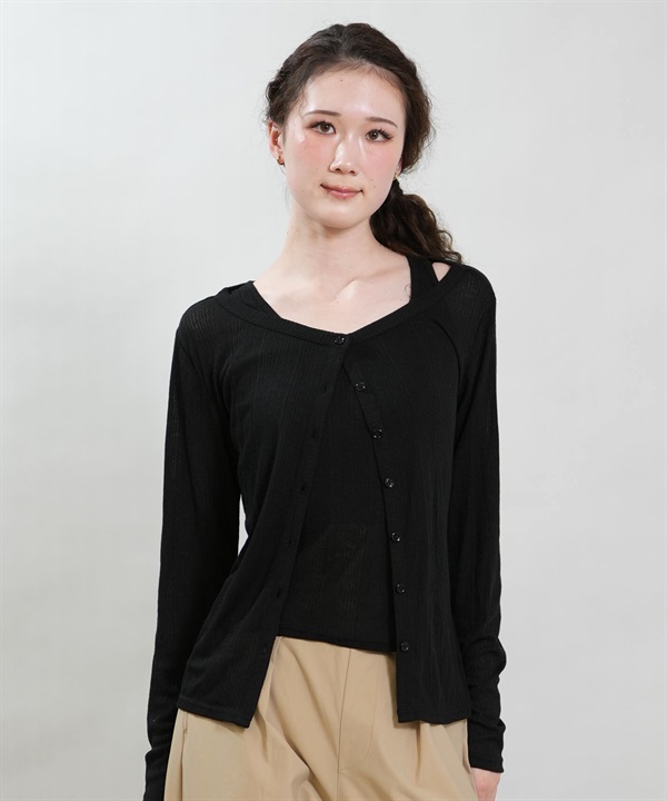 RIKKA FEMME リッカファム アンサンブル レディース 長袖 カーディガン タンクトップ 2点セット RF6S-2602