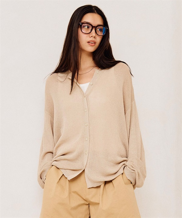 RIKKA FEMME リッカファム 長袖 ポロシャツ レディース ニット シアー RF6S-2701