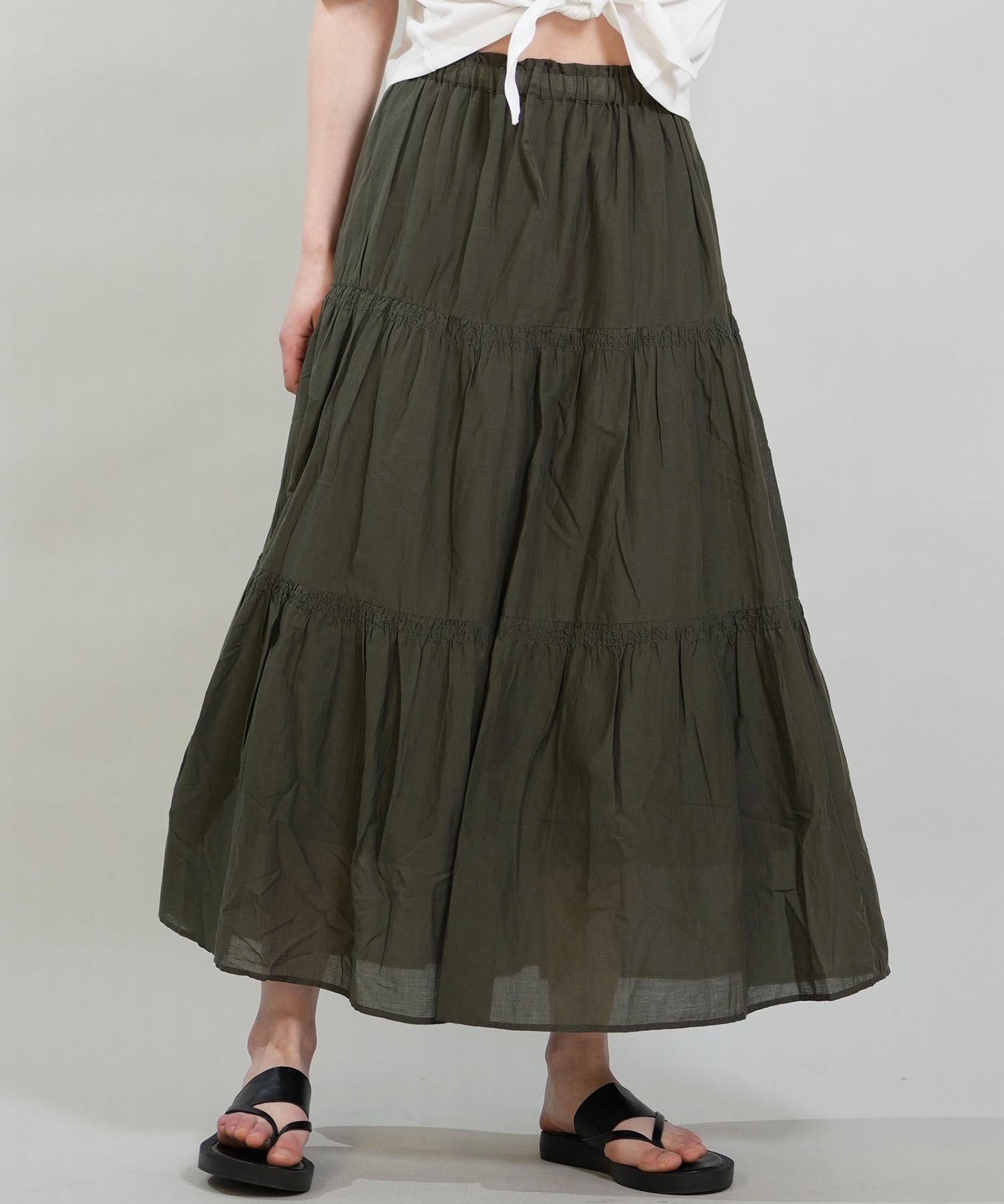 RIKKA FEMME リッカファム スカート レディース ロングスカート ティアードスカート RF6S-3501(KHA-FREE)