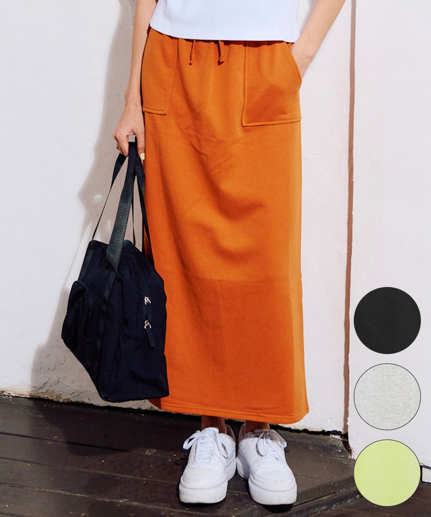 RIKKA FEMME リッカファム スカート レディース Iライン ロング丈 スウェット RF6S-3502(BLK-FREE)