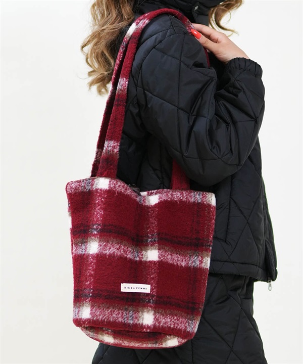 RIKKA FEMME リッカファム トートバッグ ボア チェックシャギートート RFA6F-0102