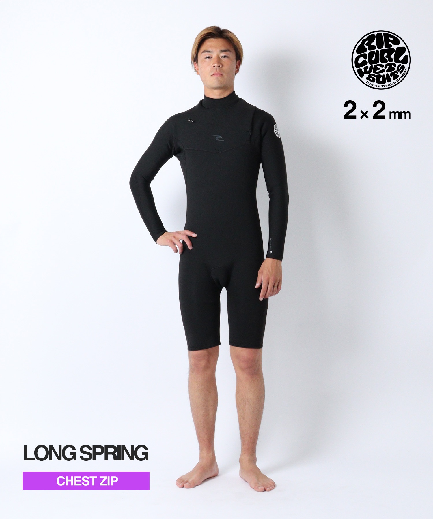 RIPCURL リップカール チェストジップ D PATRO 11QMSP ウェットスーツロングスプリング メンズ(BLK-S/JP(M))